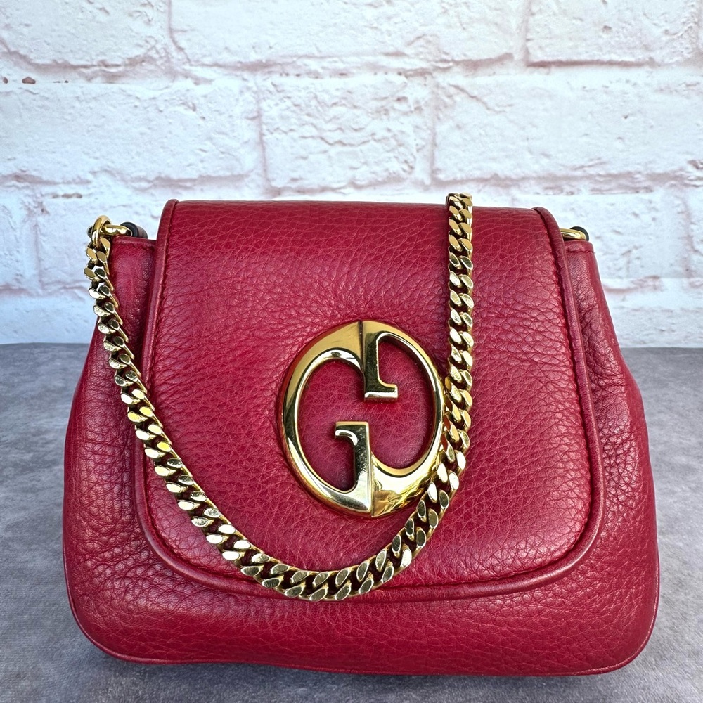Gucci 1973 Red Soho Flap Chain Crossbody Bag